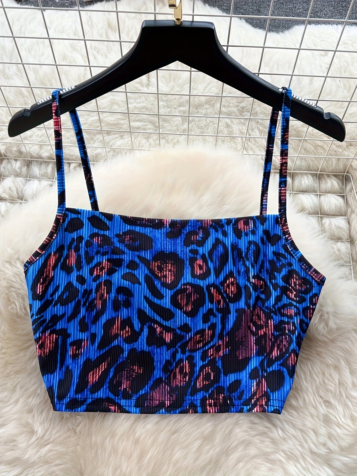 vlovelaw Y2K Leopard Print Two-piece Set, Crop Sleeveless Cami Top & Slim Long Skirt Outfits, Women's Clothing