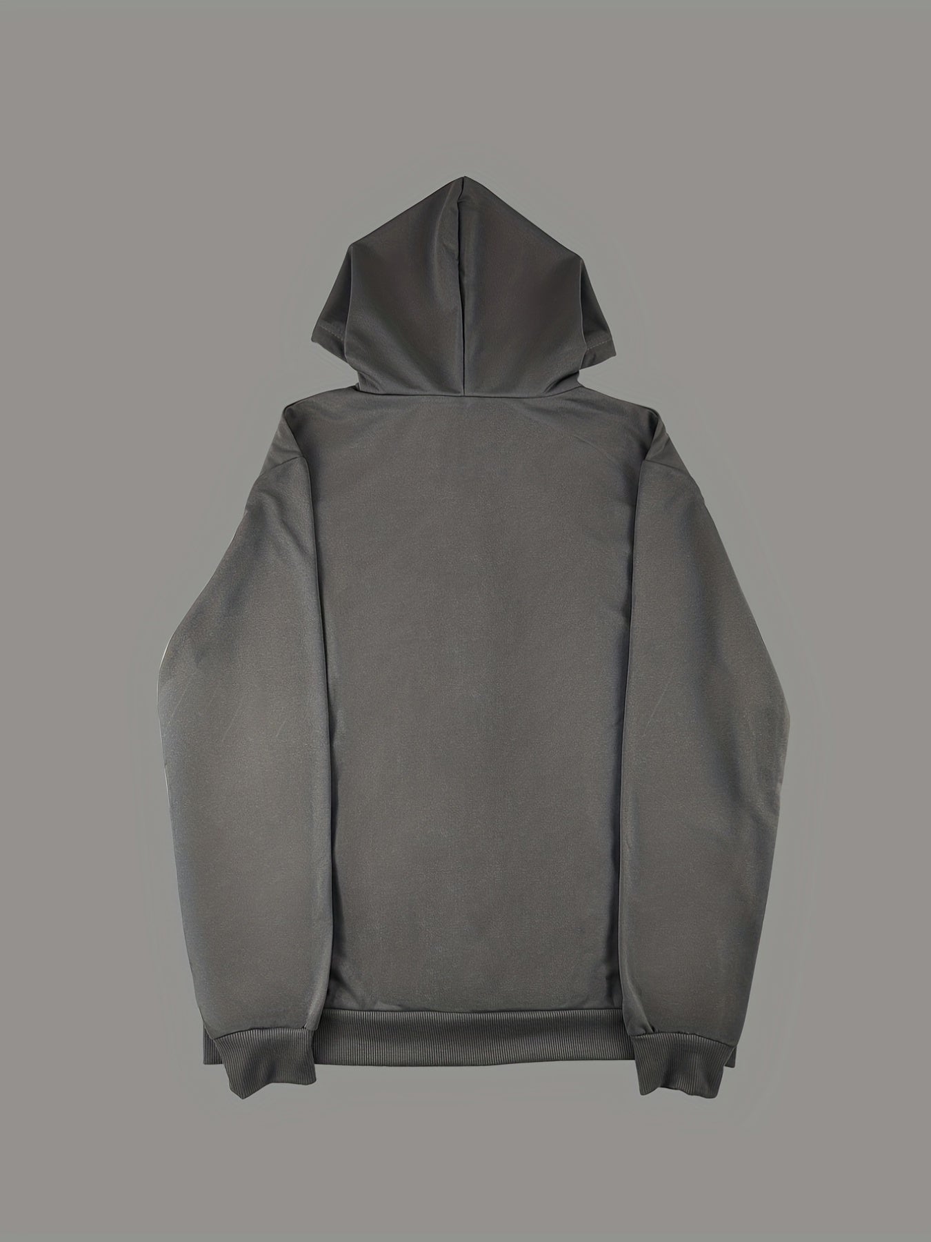 Solid Oversized Zip Up Sweatshirt, Drop Shoulder Drawstring Long Sleeve Pullover Hoodie, Women's Clothing