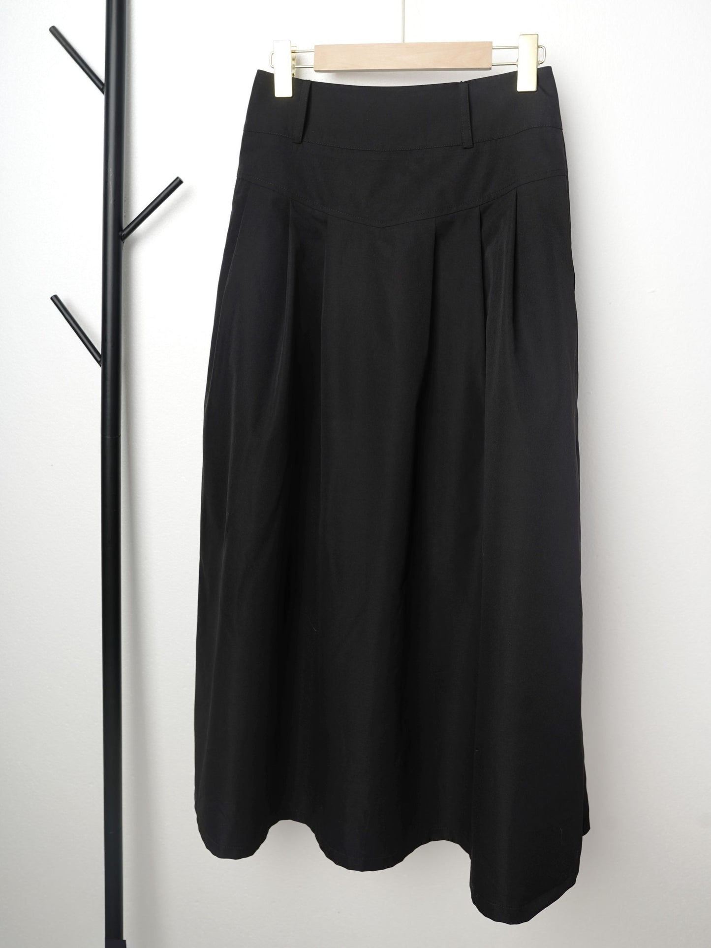 Button Up Maxi Skirt Without Belt, Solid Vacation Casual Skirt, Women's Clothing