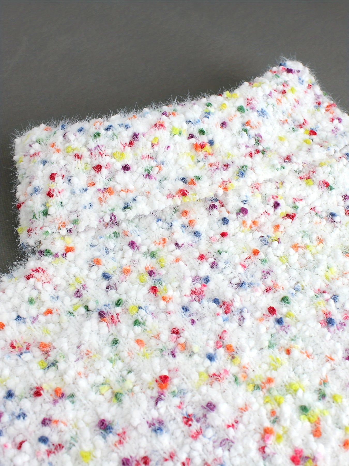 vlovelaw Colorful Dot Turtle Neck Pullover Sweater, Casual Long Sleeve Crop Sweater, Women's Clothing