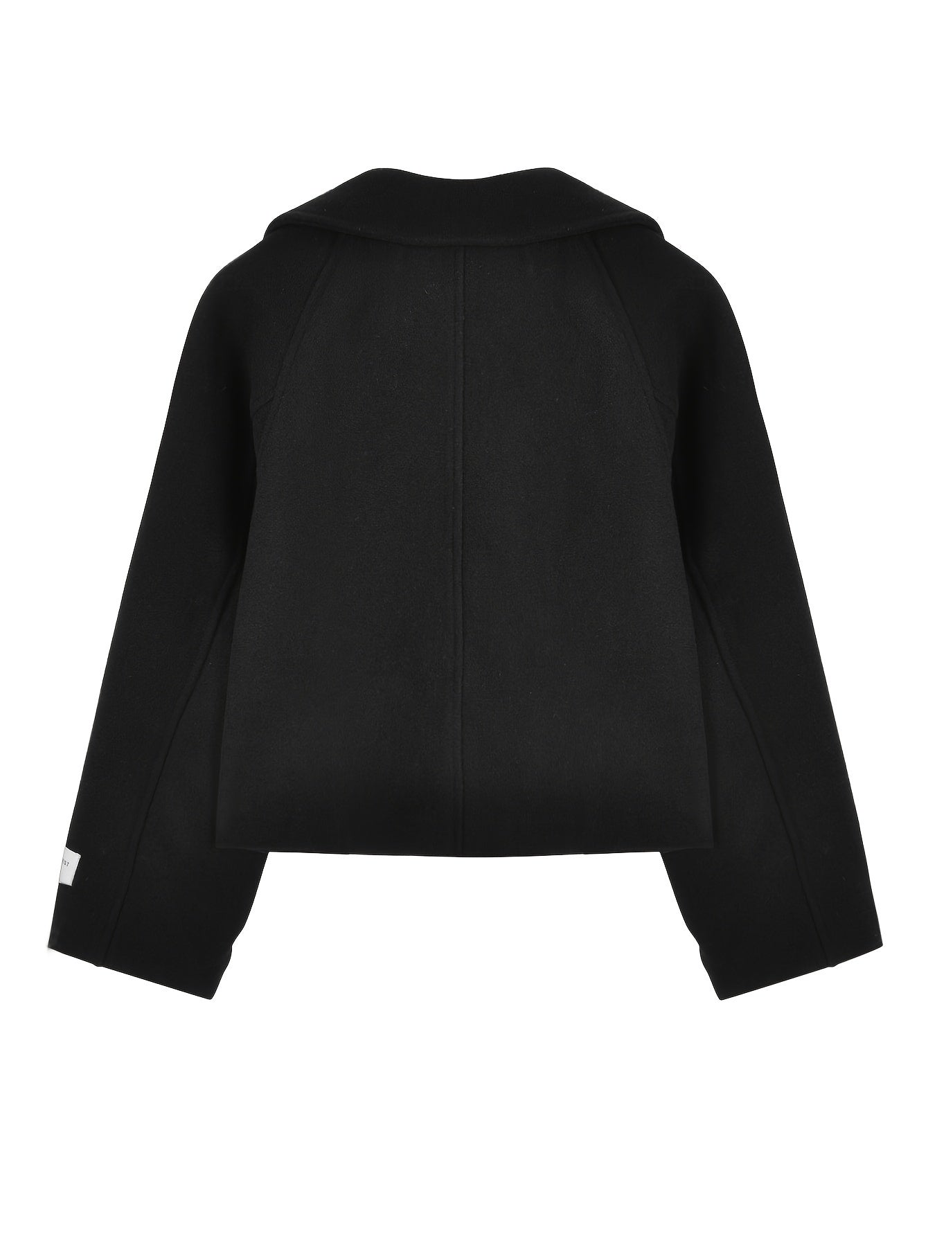 vlovelaw Button Front Lapel Neck Jacket, Casual Solid Color Long Sleeve Coat For Fall & Winter, Women's Clothing