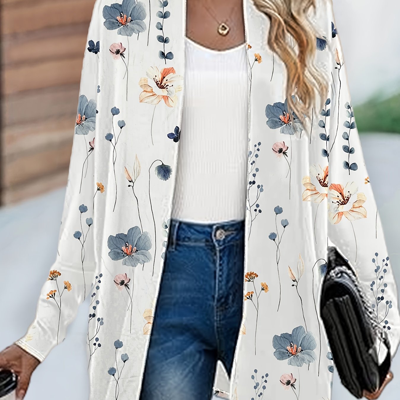 Plaid Print Cardigan, Casual Open Front Long Sleeve Outerwear, Women's Clothing