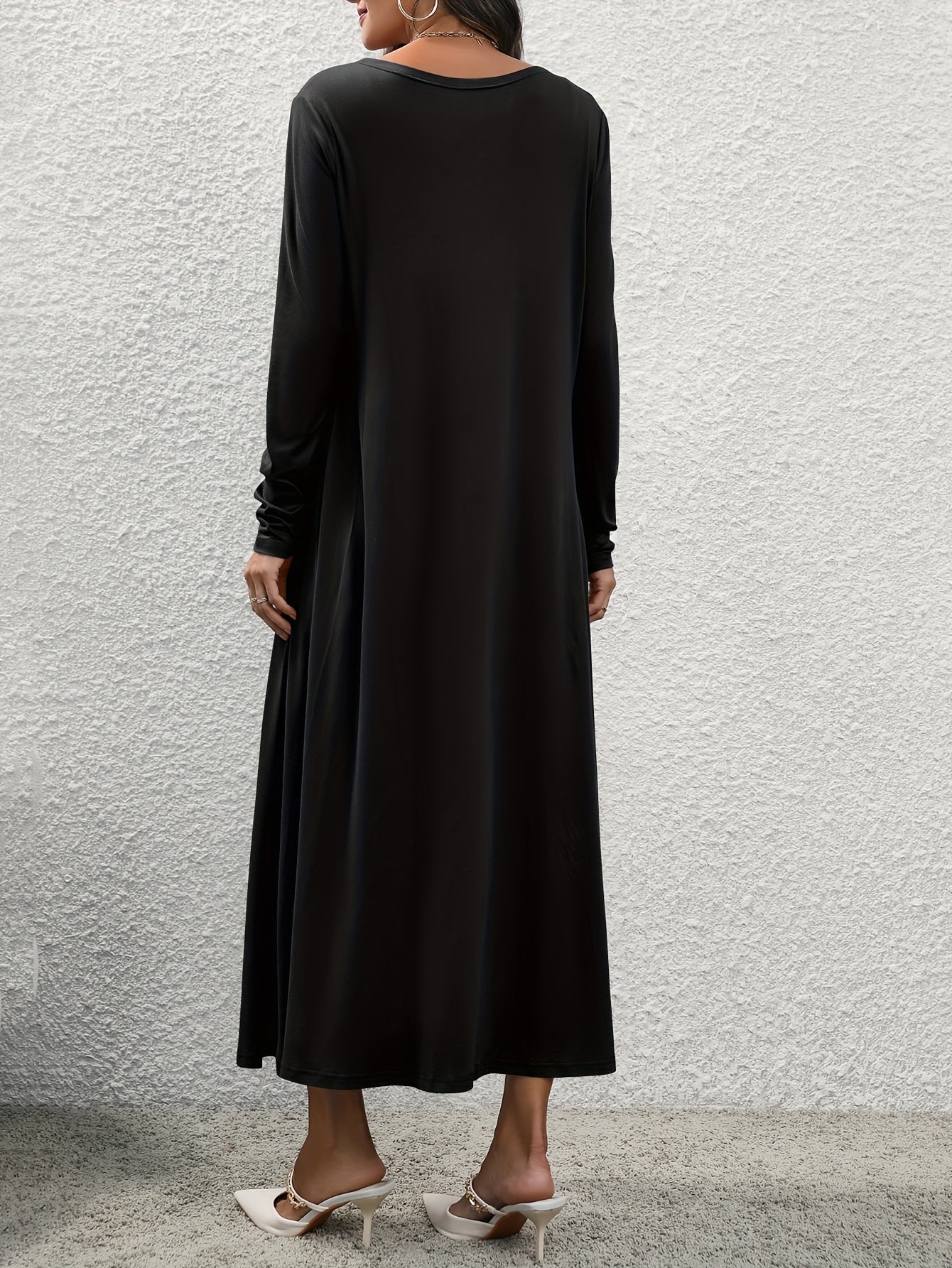 Casual Solid Two-piece Dress Set, Crew Neck Cami Top & Long Sleeve Cardigan Outfits, Women's Clothing