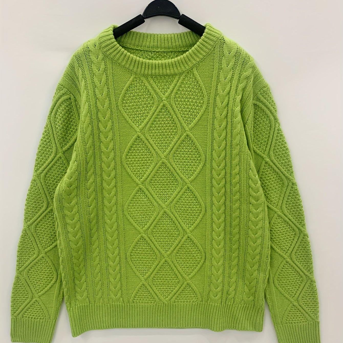 vlovelaw vlovelaw Men's Chic Cable-knit Pullover Sweater For Fall Winter