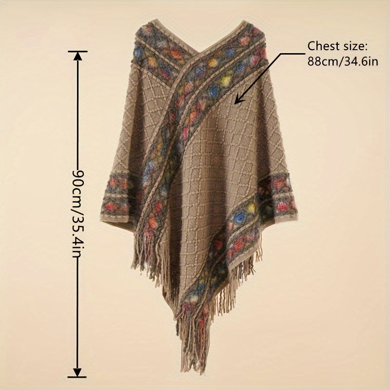 vlovelaw 1 Piece Colorful Argyle Textured Winter Scarf, Windproof Warm Tassel Fashion Wraps Pashmina Scarf