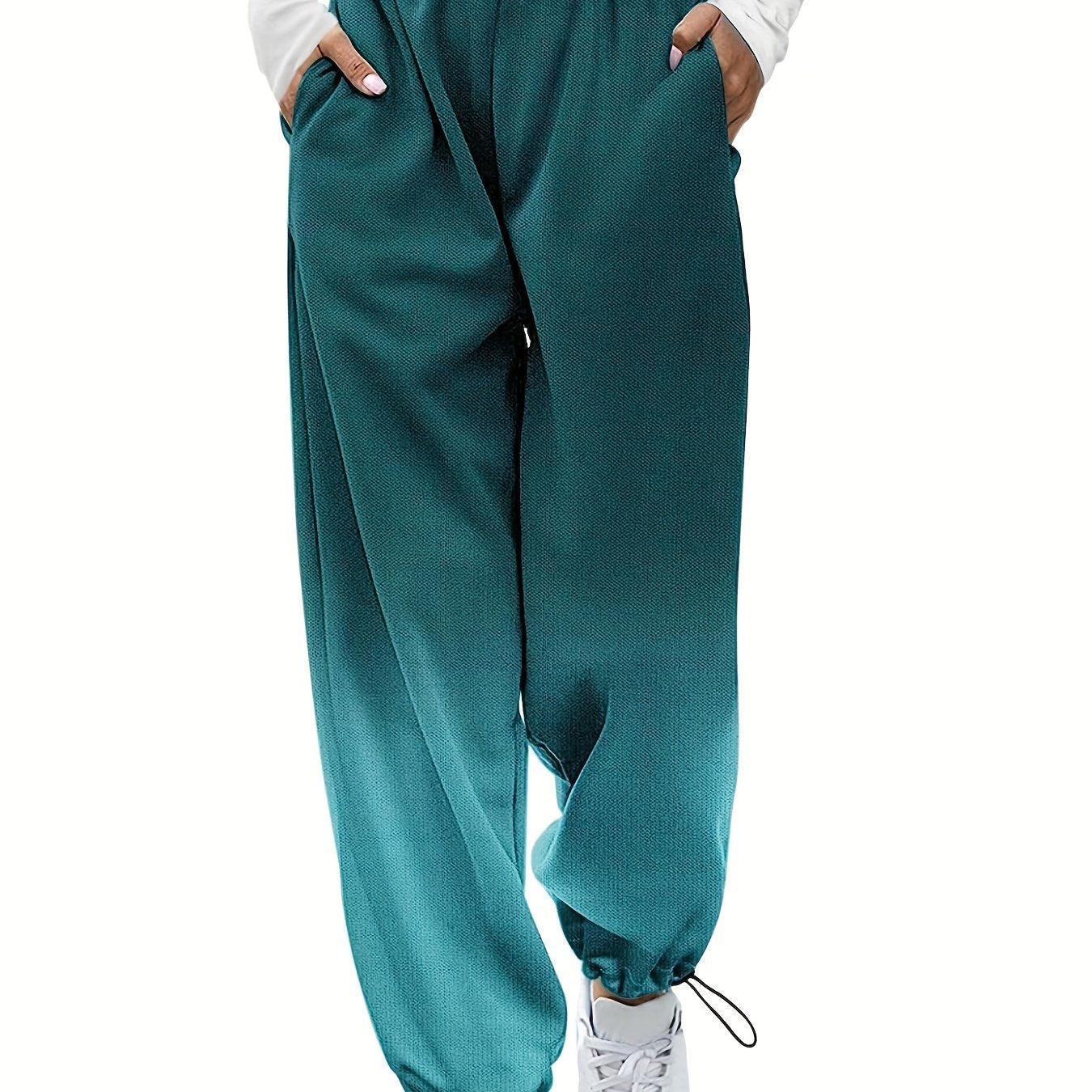 vlovelaw Ombre Slant Pocket Jogger, Casual Elastic Waist Pants For Fall & Winter, Women's Clothing
