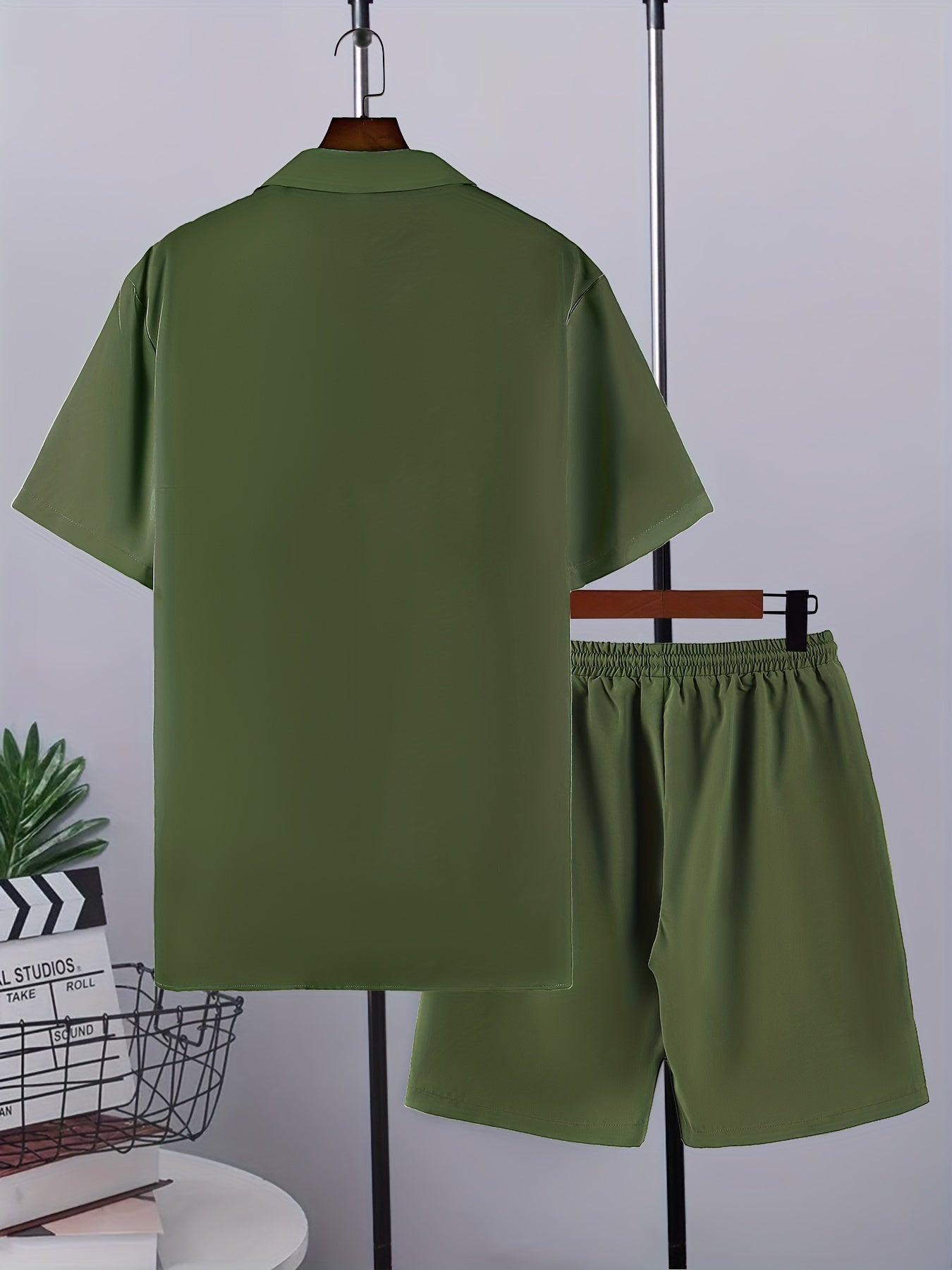 Mens Stylish Lapel Outfit Set - 2 Piece Short Sleeve & Shorts - Ultra-Comfortable Loose Lounge Wear for Effortless Casual Days