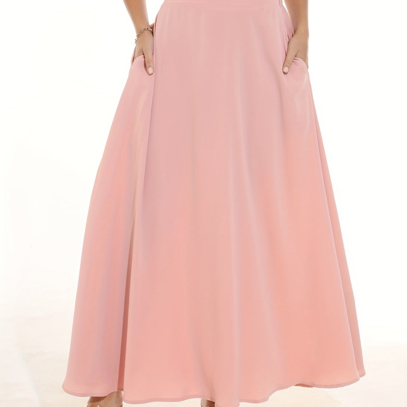 vlovelaw Pleated Long Skirt, Loose Casual Skirt For Spring & Summer, Women's Clothing