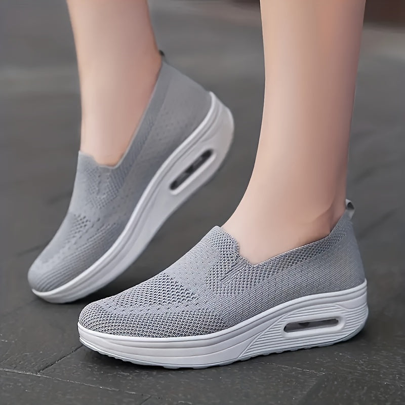 vlovelaw Women's Platform Sock Shoes, Air Cushion Slip On Low Top Shoes, Comfortable Walking Shoes