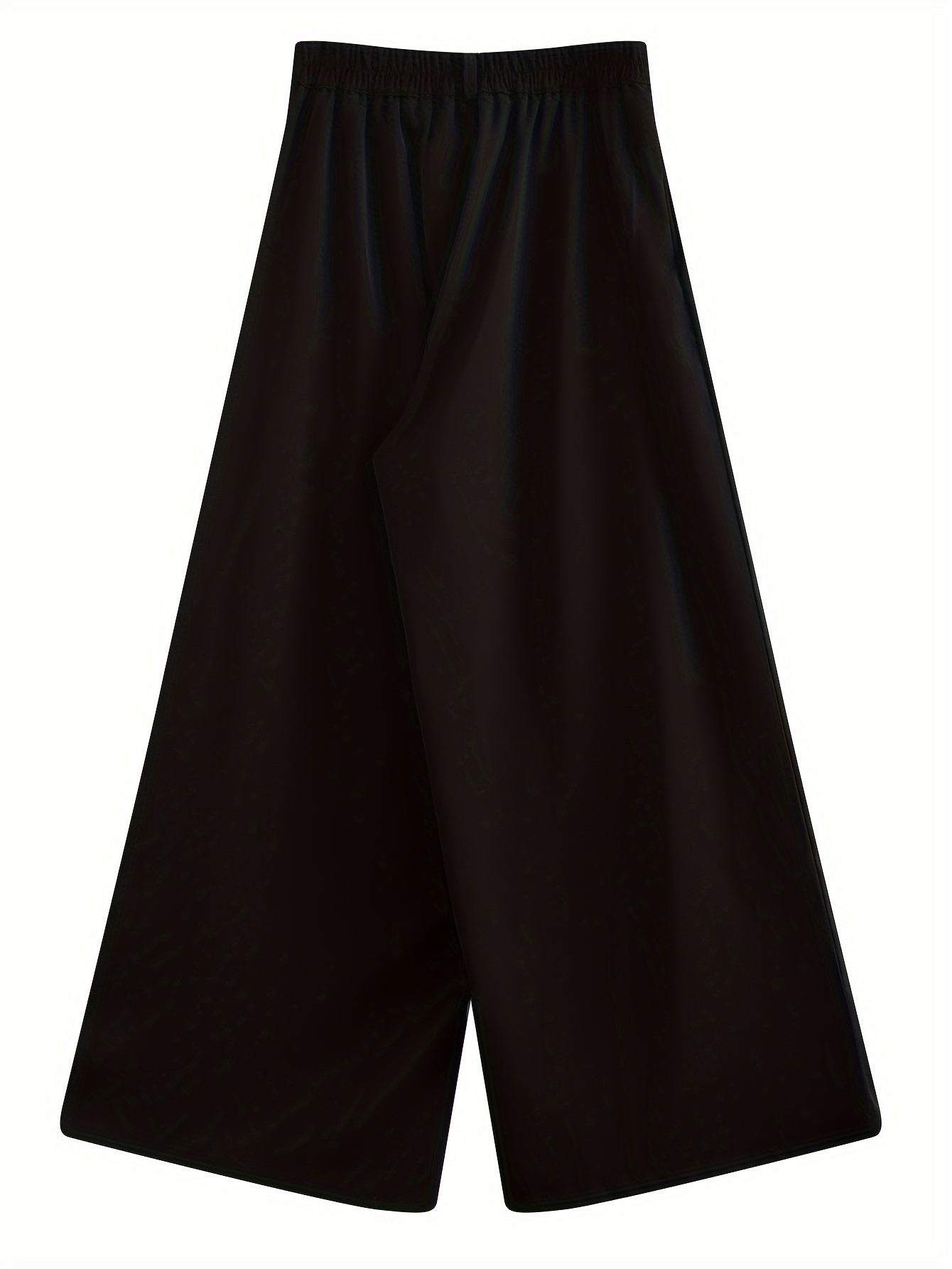 vlovelaw Solid Button Front Wide Leg Pants, Versatile High Waist Pants For Spring & Fall, Women's Clothing