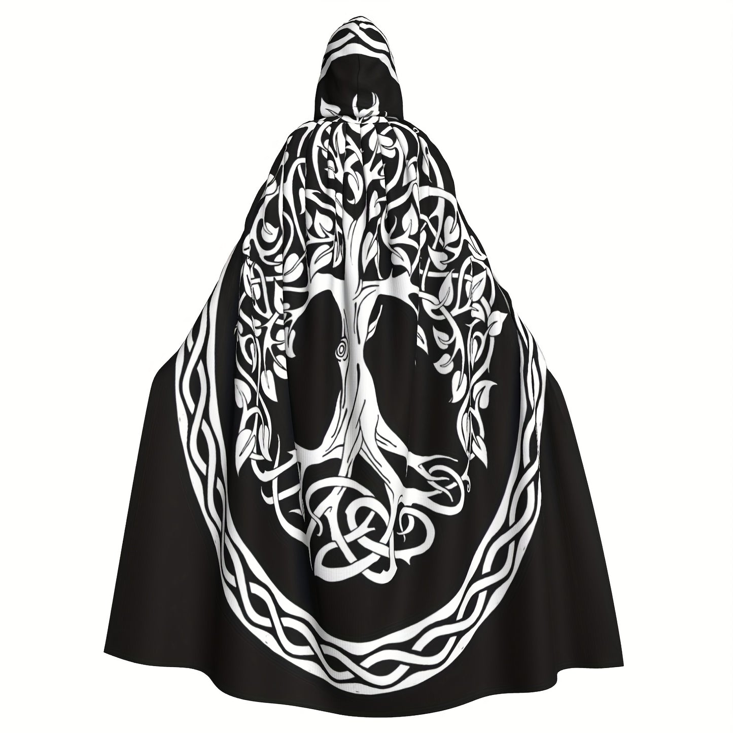 vlovelaw 1pc, Nordic Style Viking Goddess Celtic Life Tree Halloween Witch Hooded Robe Cloak Shawl Cosplay For Adult Men Women, Party Favors Supplies Dresses Clothes Gifts, 147.32*152.4cm