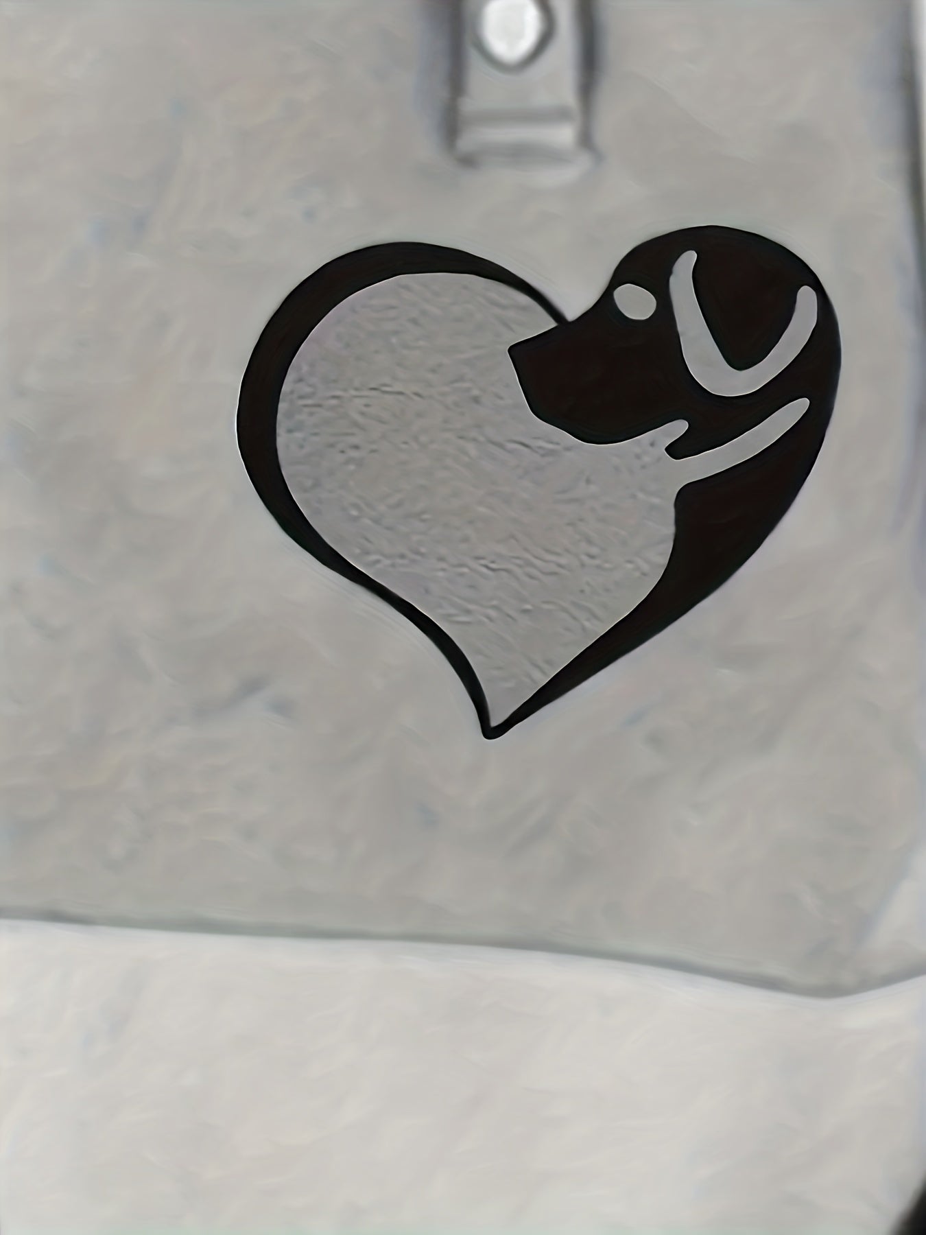 vlovelaw  Plus Size Casual Sweatshirt, Women's Plus Dog Heart Print Long Sleeve Hooded Drawstring Sweatshirt With Kangaroo Pocket