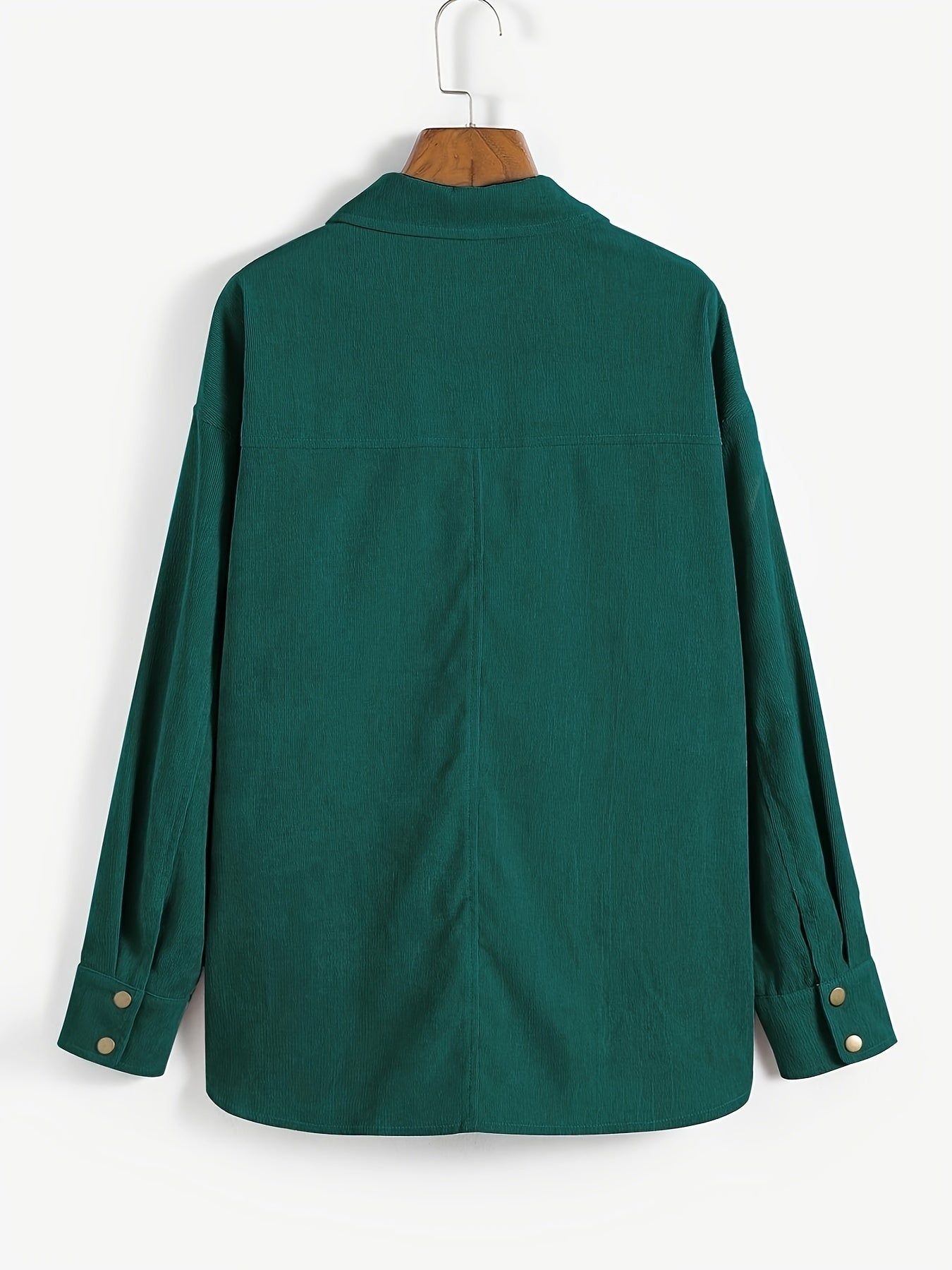 Solid Fake Flap Pockets Jacket, Vintage Single Breasted Long Sleeve Outwear, Women's Clothing