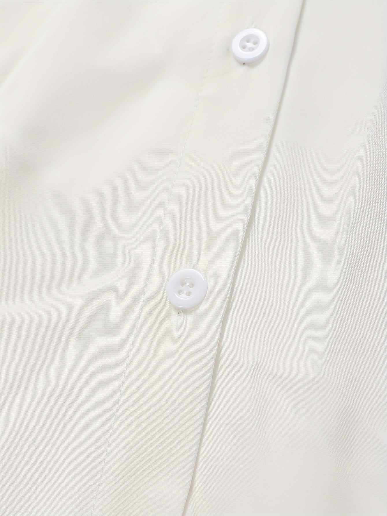 Ruffle Hem Button Front Blouse, Stylish Long Sleeve Blouse For Spring & Fall, Women's Clothing