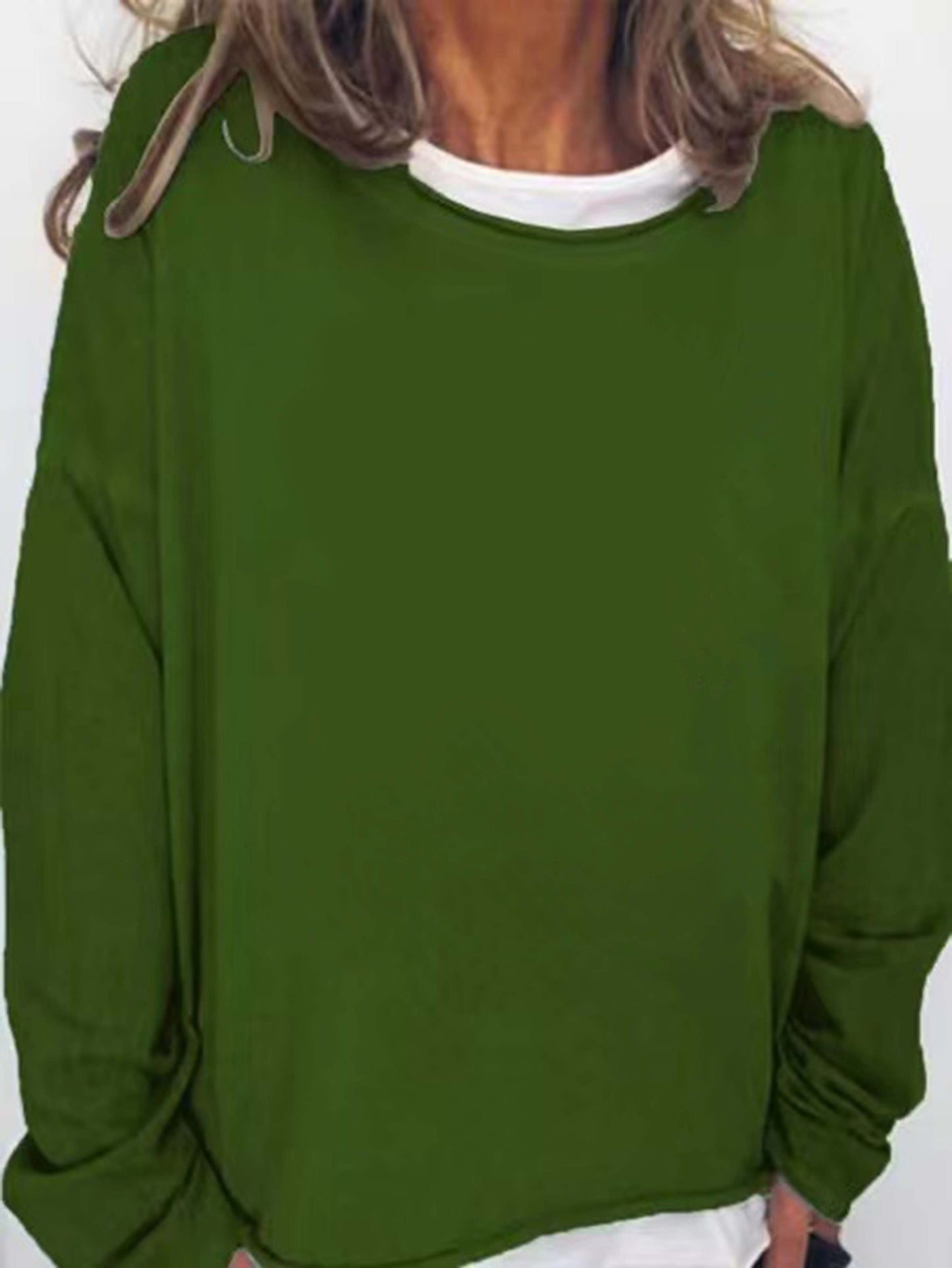vlovelaw Solid Crew Neck Sweatshirt, Casual Long Sleeve Sweatshirt For Spring & Fall, Women's Clothing
