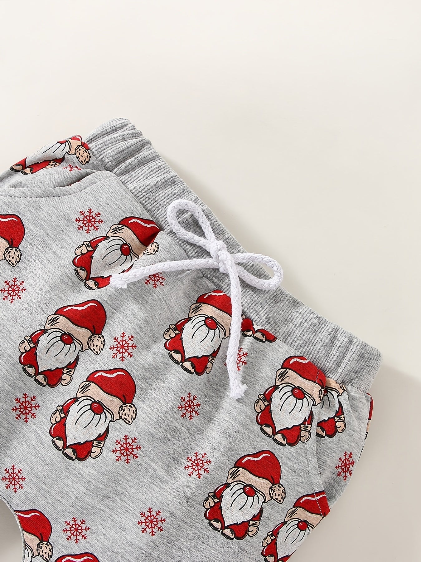 Christmas Baby Boys Cute Allover Santa Claus Print Long Sleeve Sweatshirt Pullover & Long Pants 2pcs Outfit Clothes, Outdoor Cloth