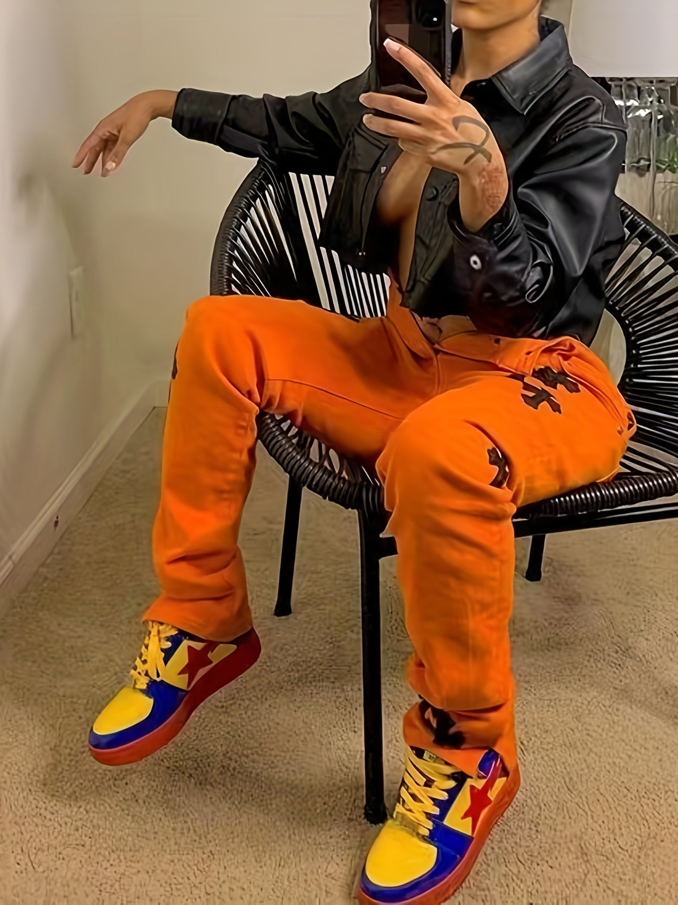 vlovelaw PU Leather Turndown Collar Jacket, Button Up Long Sleeve Pockets Outerwear For Spring & Fall, Women's Clothing