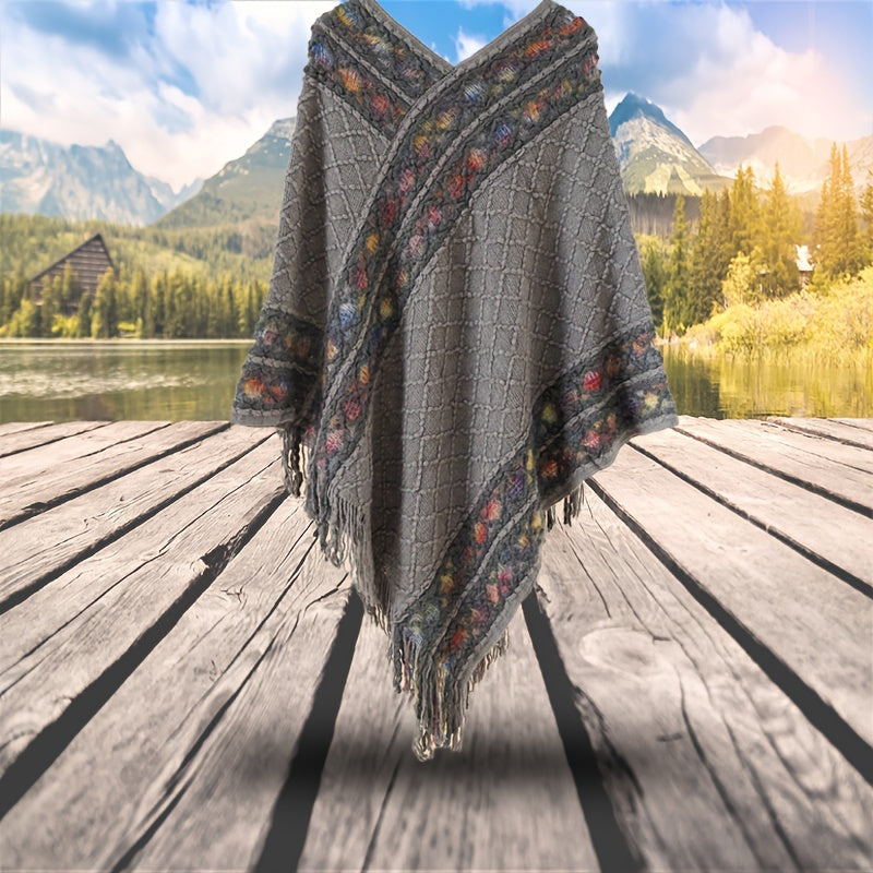 vlovelaw 1 Piece Colorful Argyle Textured Winter Scarf, Windproof Warm Tassel Fashion Wraps Pashmina Scarf