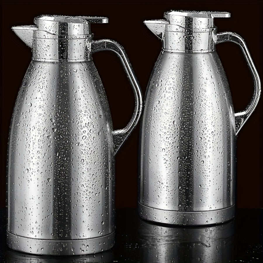 1pc Large Capacity Stainless Steel Insulation Kettle - Coffee Server with Heating, Water Warming, and Storage Functions for Home, Kitchen, Outdoor Camping, and Restaurant Use - Durable, Portable, and Space-Saving Design