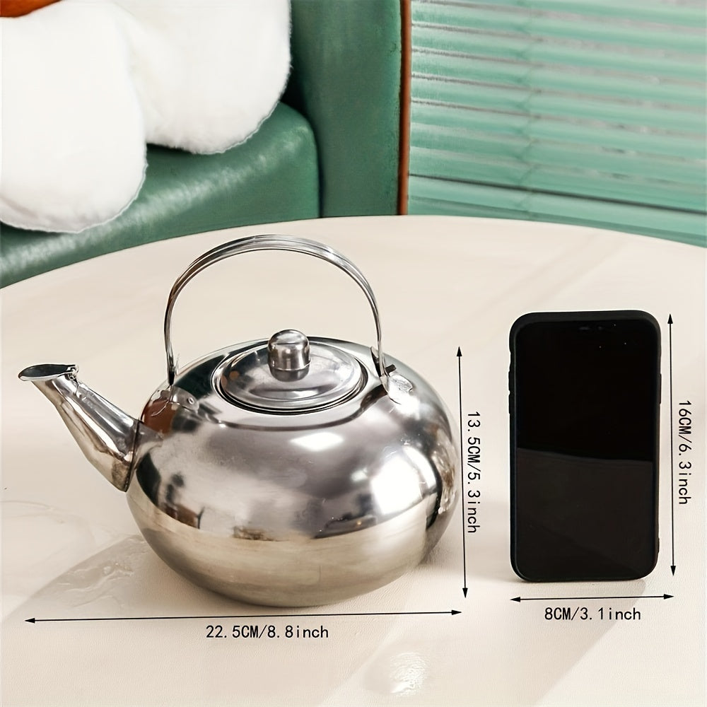 1pc, Premium Stainless Steel Water Kettle - Durable Thickened Design, Extra-Large Capacity for Multiple Servings, Rapid Boiling Function - Perfect for Outdoor Adventures, Camping, and Picnic