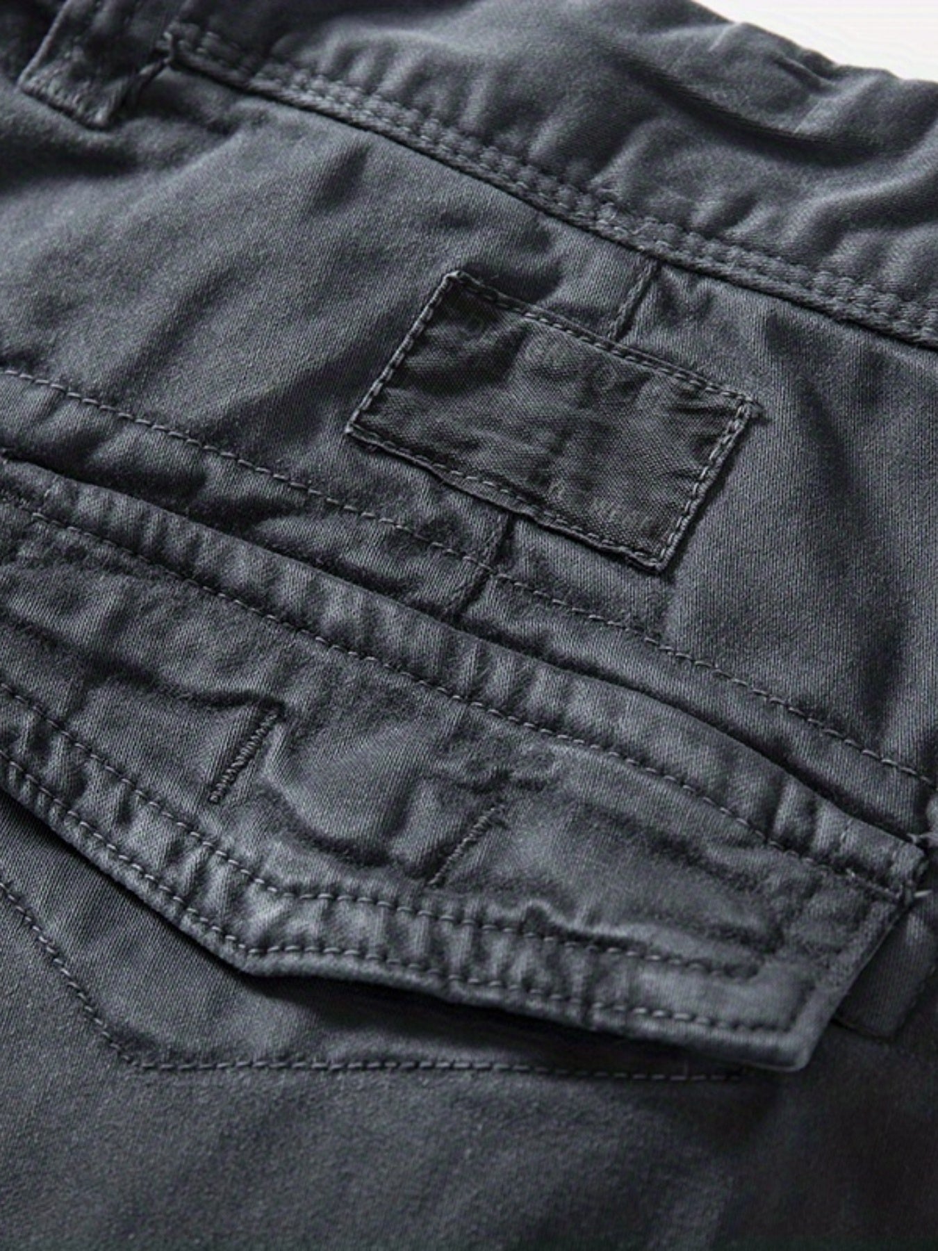 98% Cotton Solid Color Multi Flap Pockets Men's Straight Leg Cargo Pants, Loose Casual Outdoor Pants, Men's Work Pants Hiking Fishing