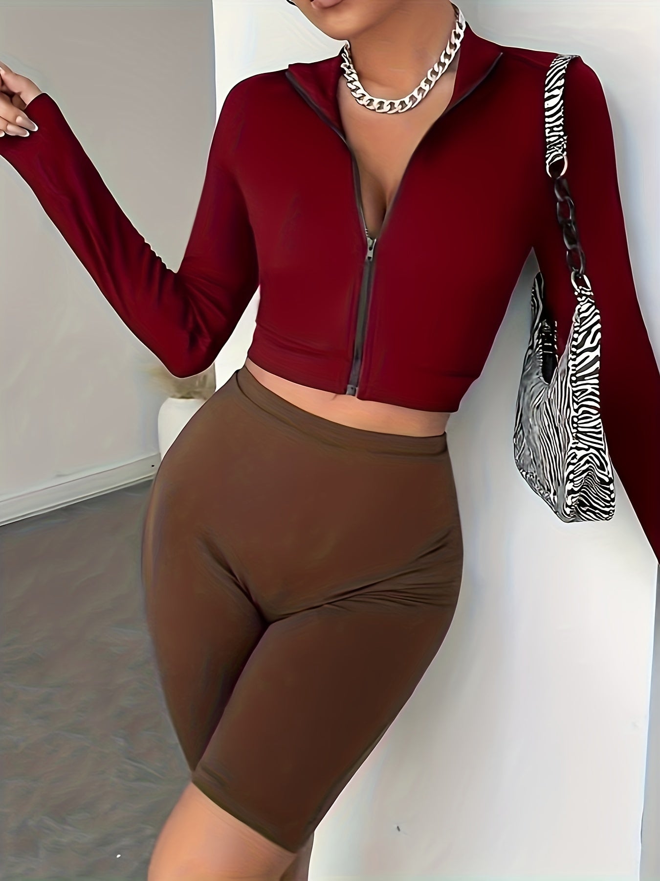 Women's Casual Zip Up Long Sleeve Crop Lightweight Workout Jackets, Women's Clothing