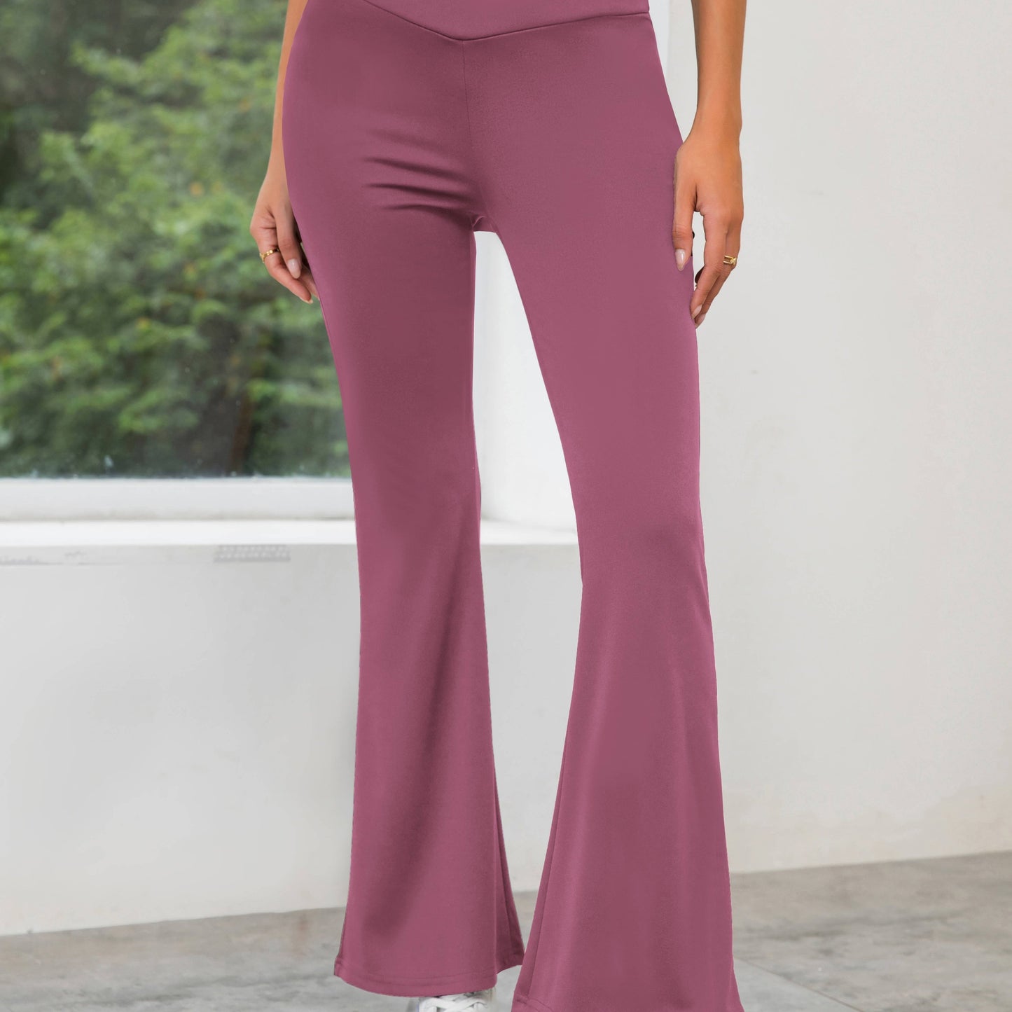 vlovelaw High Waist Flare Pants, Casual Flare Leg Pants, Women's Clothing