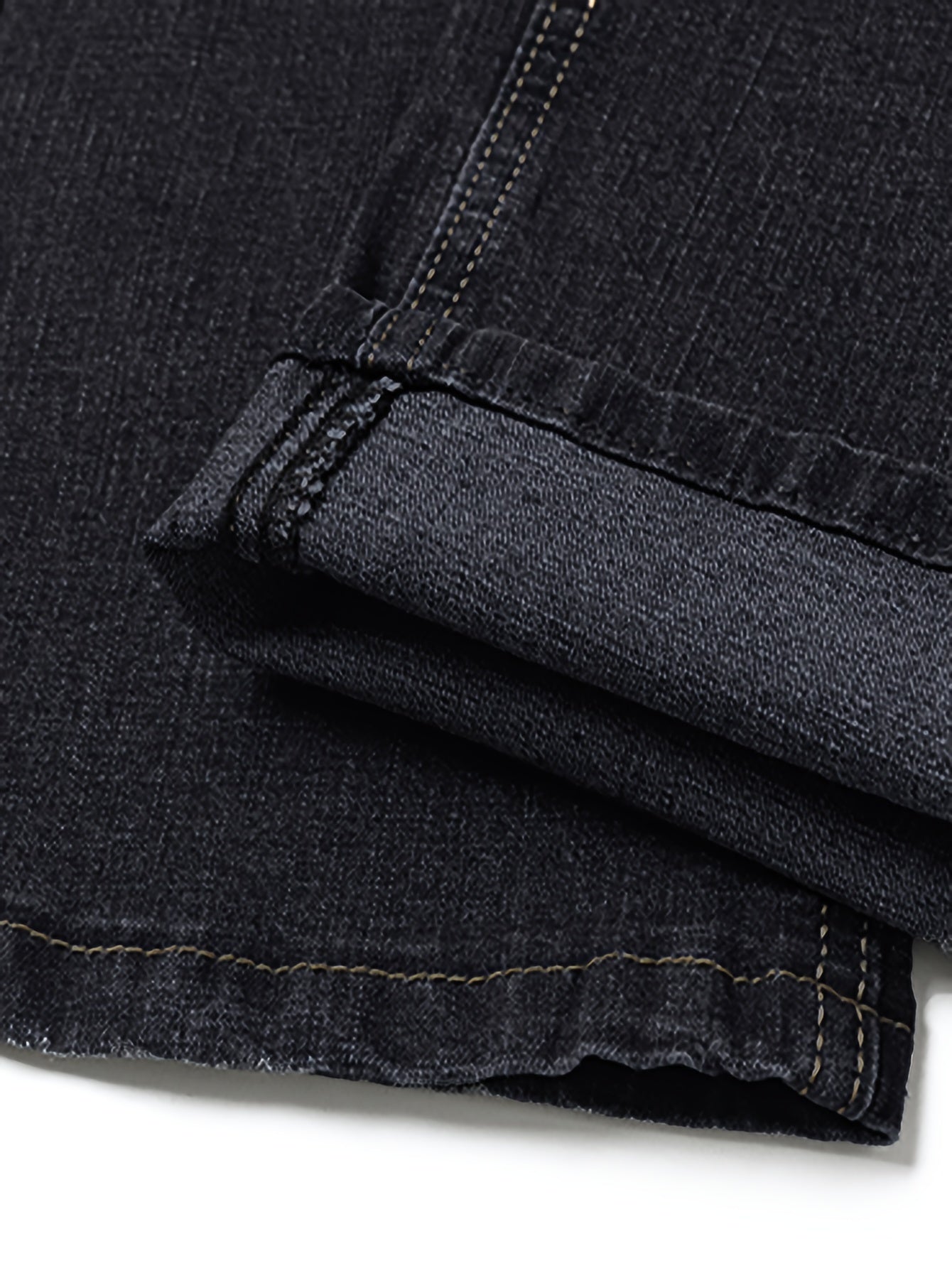 vlovelaw Plus Size Men's Solid Denim Pants Casual Oversized Loose Fit Jeans For Spring Fall Winter, Men's Clothing