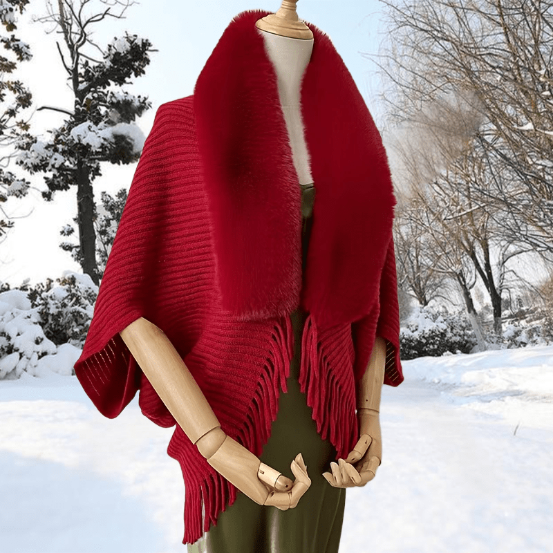 Furry Windproof Thermal Outdoor Shawls, Fall Winter Keep Warm Trendy Scarf Warp Cape Poncho For Fishing Cycling Riding
