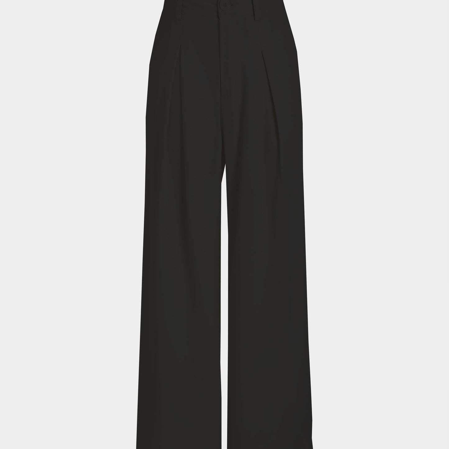 Solid Wide Leg Pants, Elegant Button Slant Pocket Draped Pants, Women's Clothing