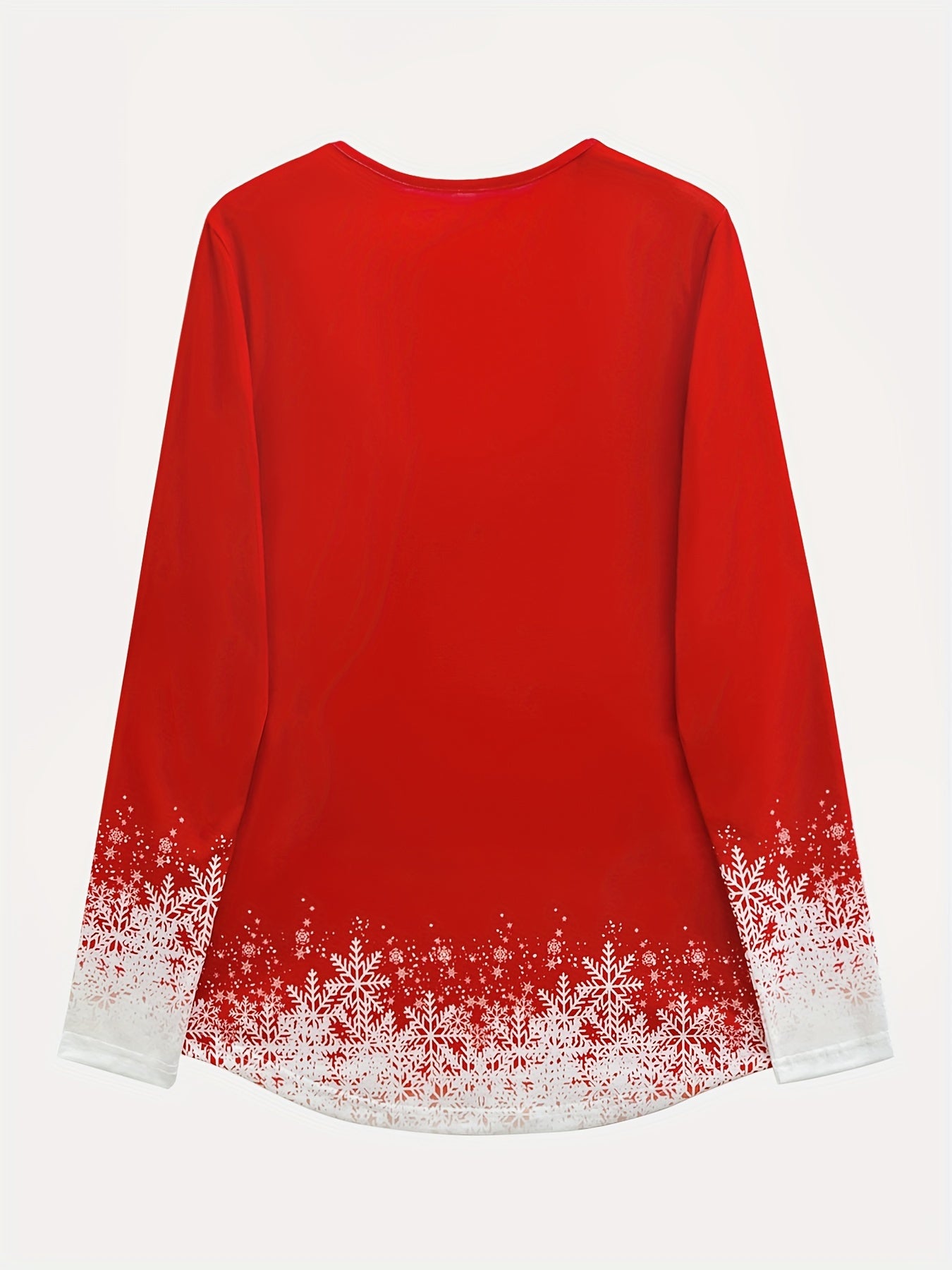Lightweight Festive Christmas Snowman Print Long Sleeve V-Neck Shirt for Women - Soft Knit Polyester Blend Fabric with Button Detail - Perfect for Spring/Summer/Autumn Season