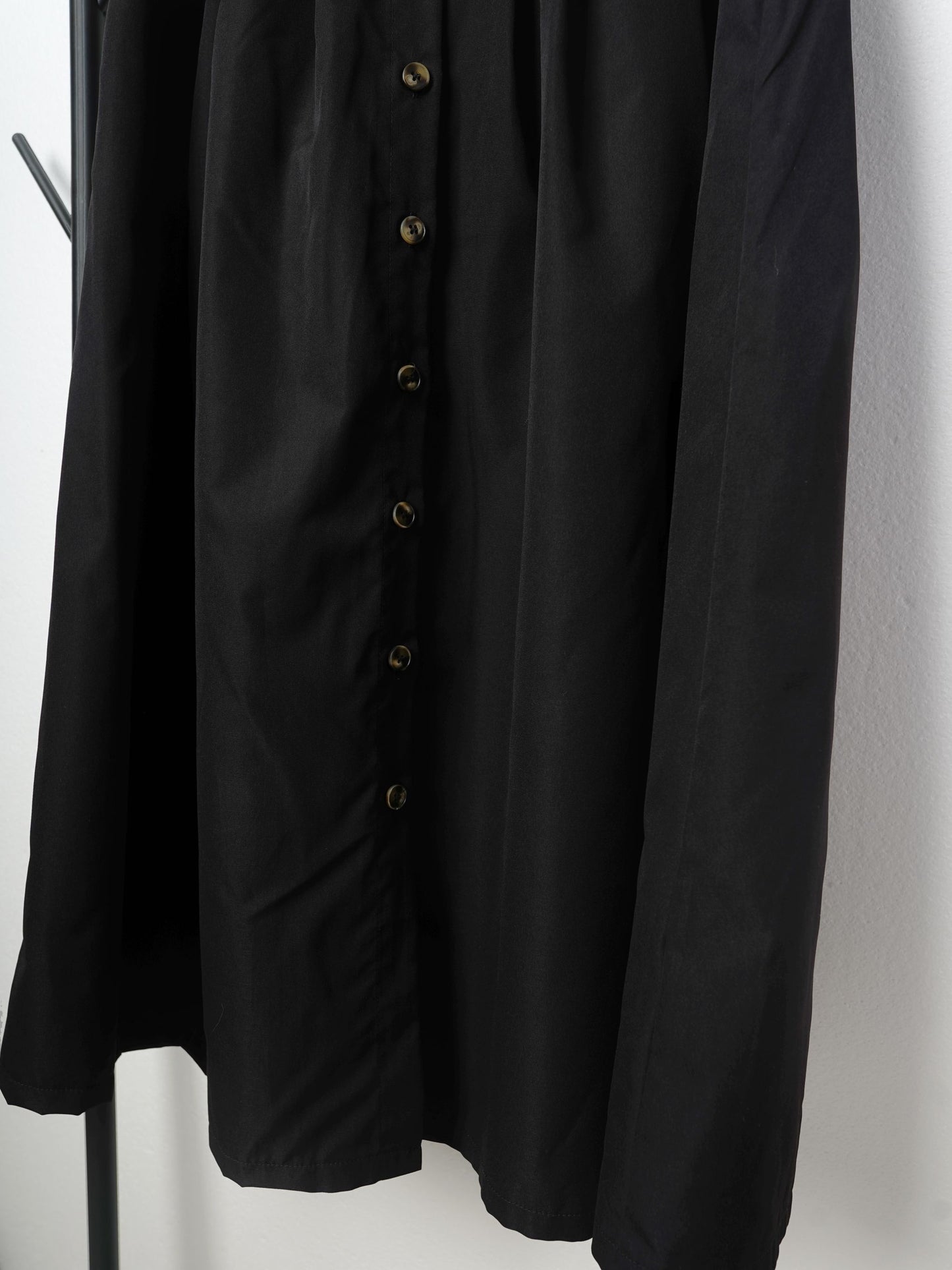Button Up Maxi Skirt Without Belt, Solid Vacation Casual Skirt, Women's Clothing
