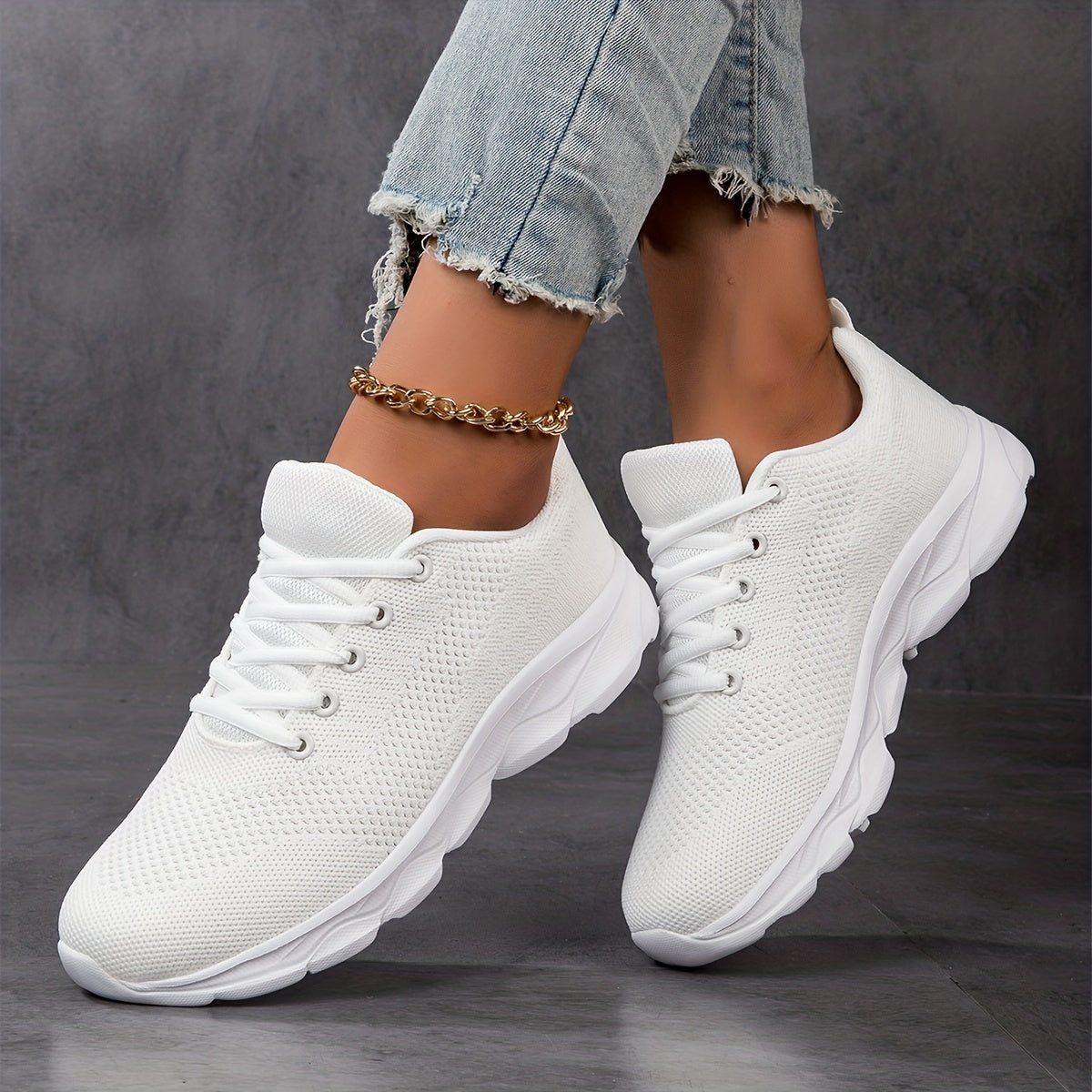 vlovelaw Women's Knit Sneakers, Lightweight Casual Breathable Running Shoes