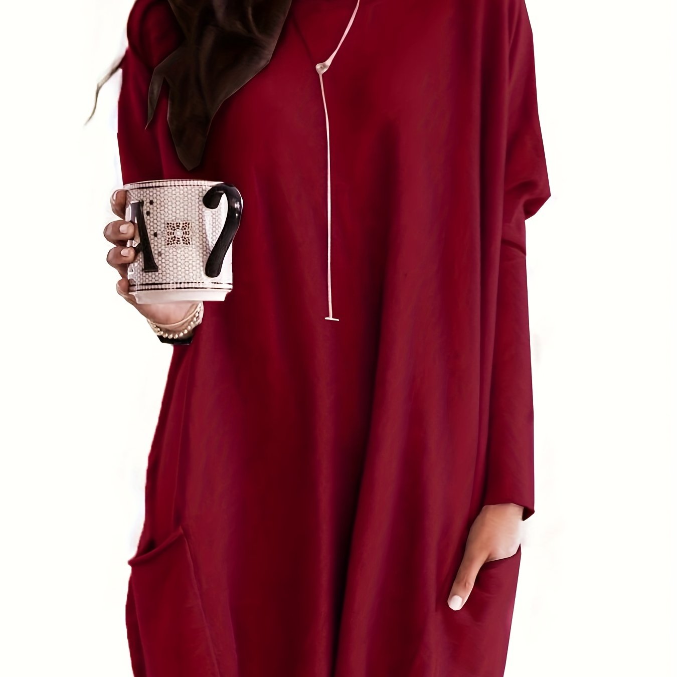 vlovelaw Solid Patched Pockets Pullover Sweatshirt, Casual Long Sleeve Sweatshirt For Spring & Fall, Women's Clothing