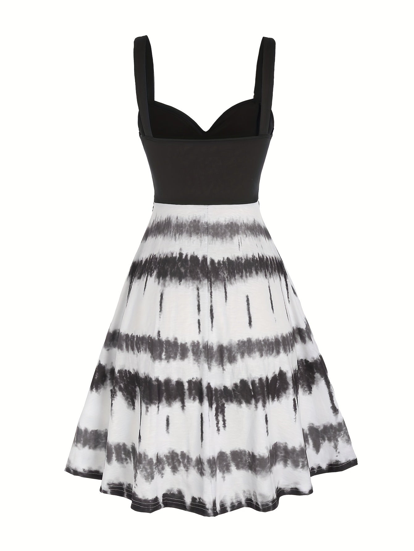 vlovelaw Tie Dye Print Fake Button Dress, Casual Sleeveless Backless For Summer, Women's Clothing