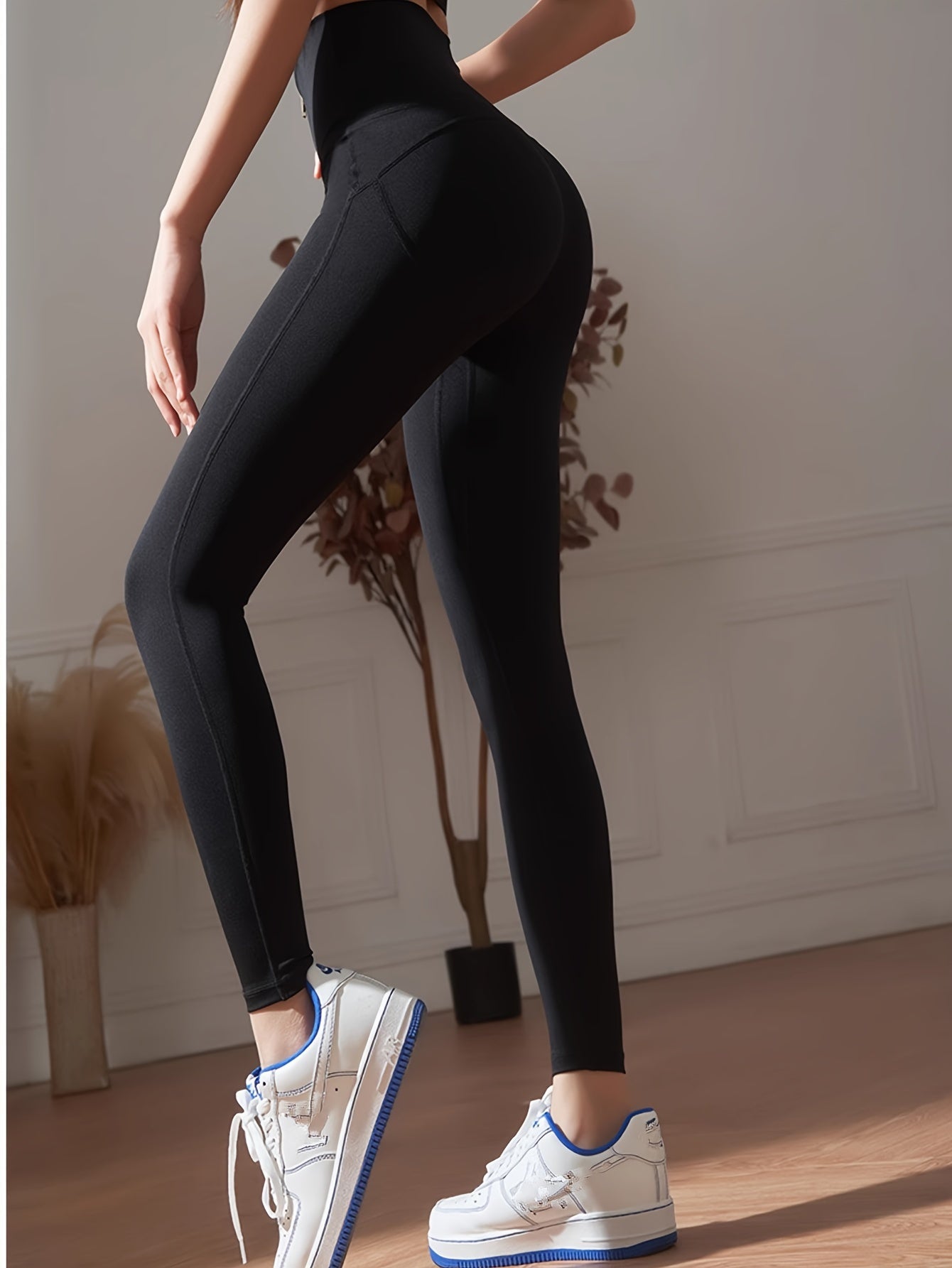 Zip Front Slimming Yoga Pant, High Stretch High Waist Casual Sporty Trouser, Women's Activewear