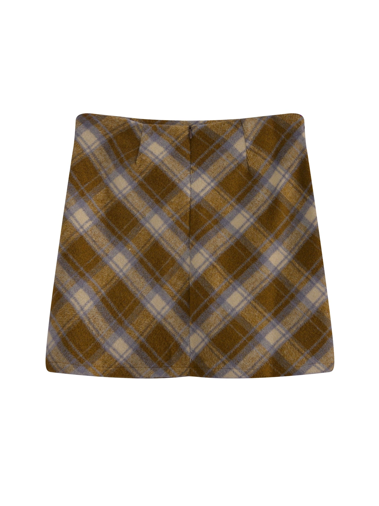 Plaid Print High Waist Skirt, Vintage A Line Mini Skirt, Women's Clothing