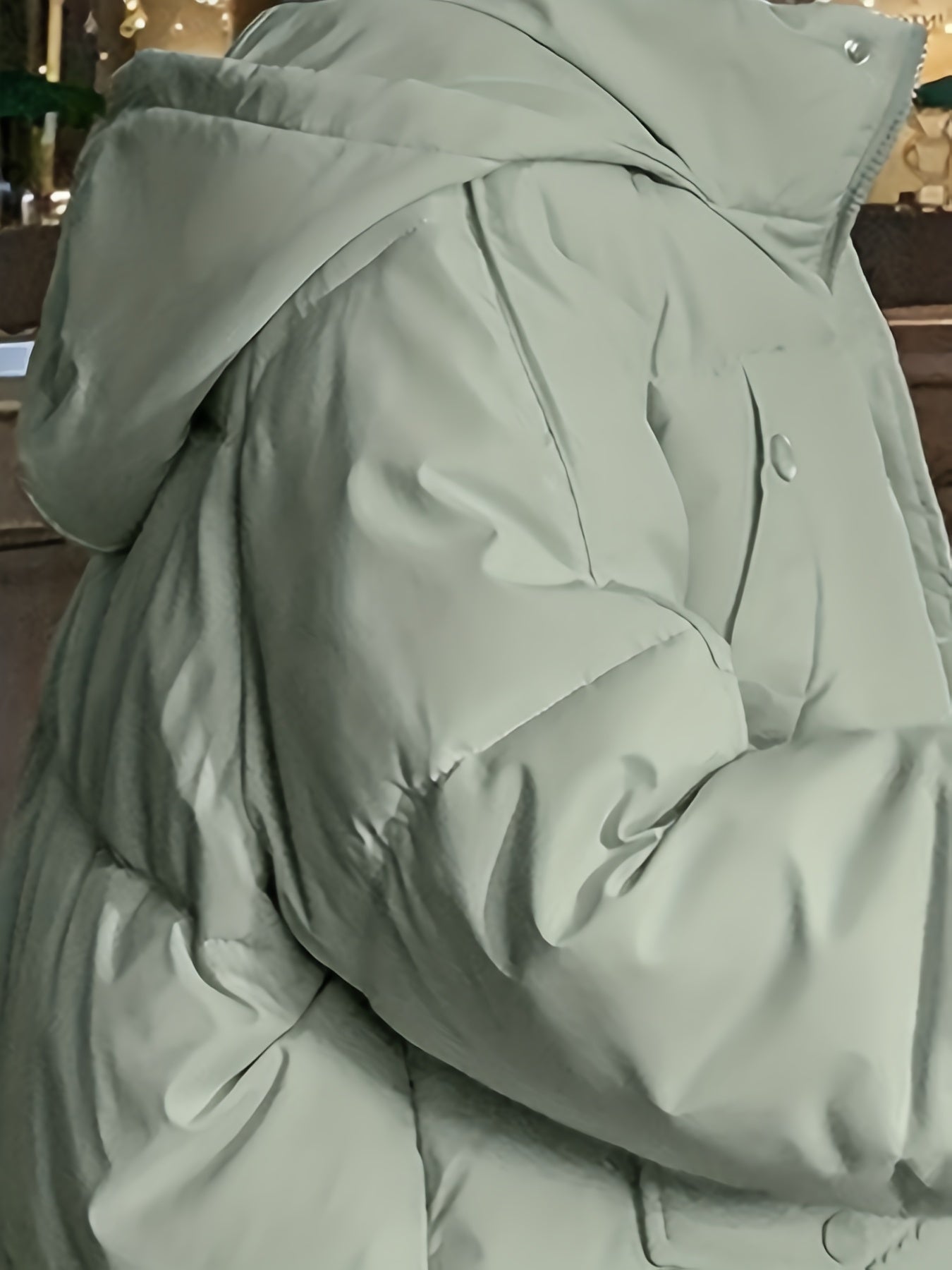 vlovelaw  Women's Short Winter Pockets Hooded, Windproof Down Jacket, Oversized Cotton Pad Coat