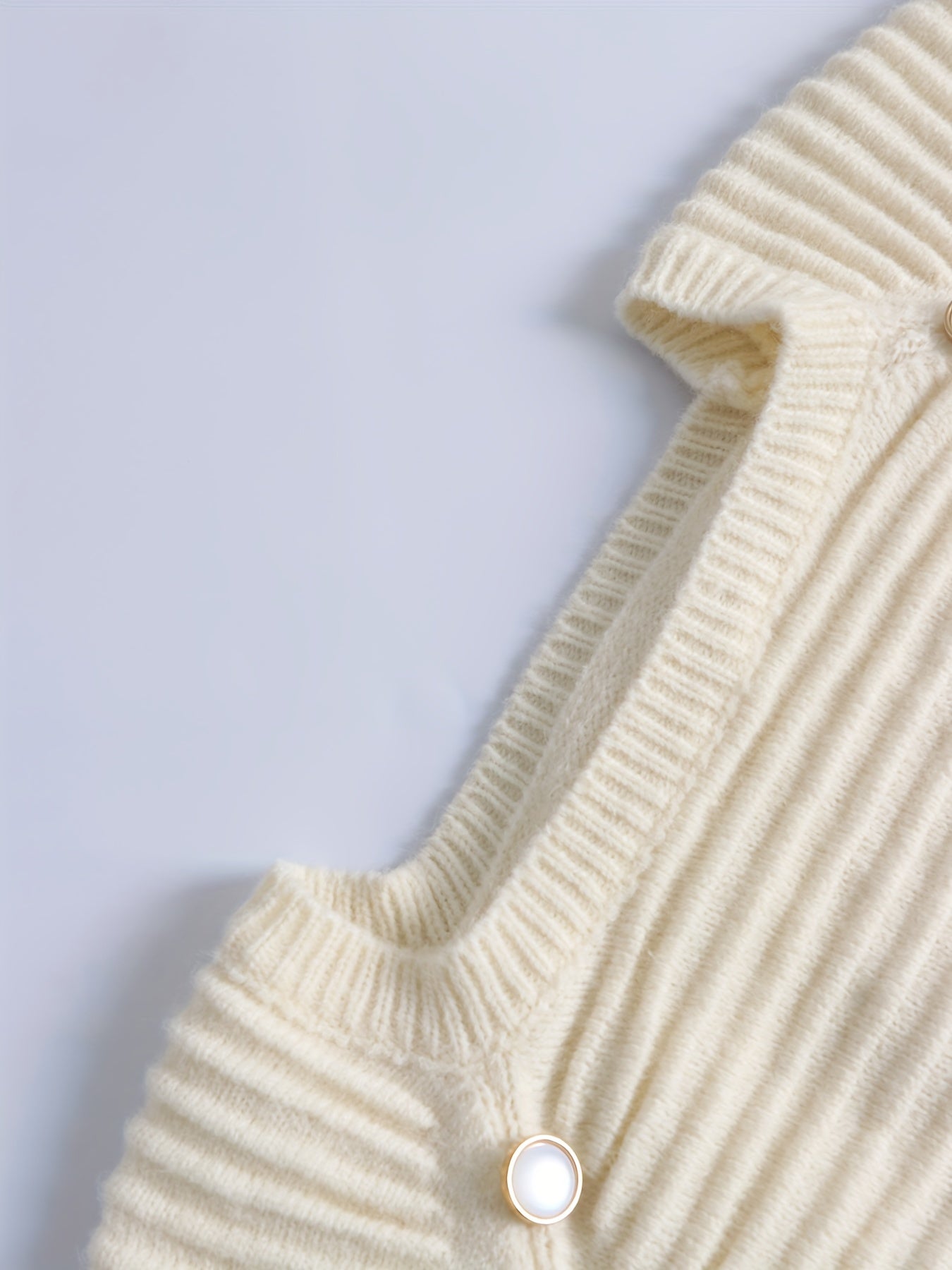 vlovelaw Striped Print Button Decorate Dress, Casual Knitted Sweater Dress, Women's Clothing