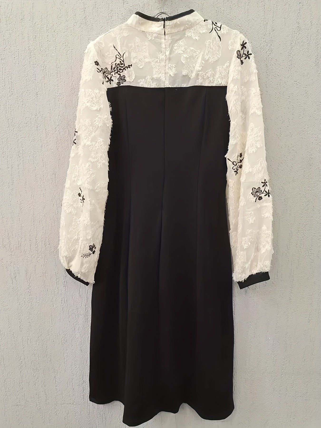 Split Hem Dress, Elegant Long Sleeve Slim Ruched Midi Dress, Women's Clothing