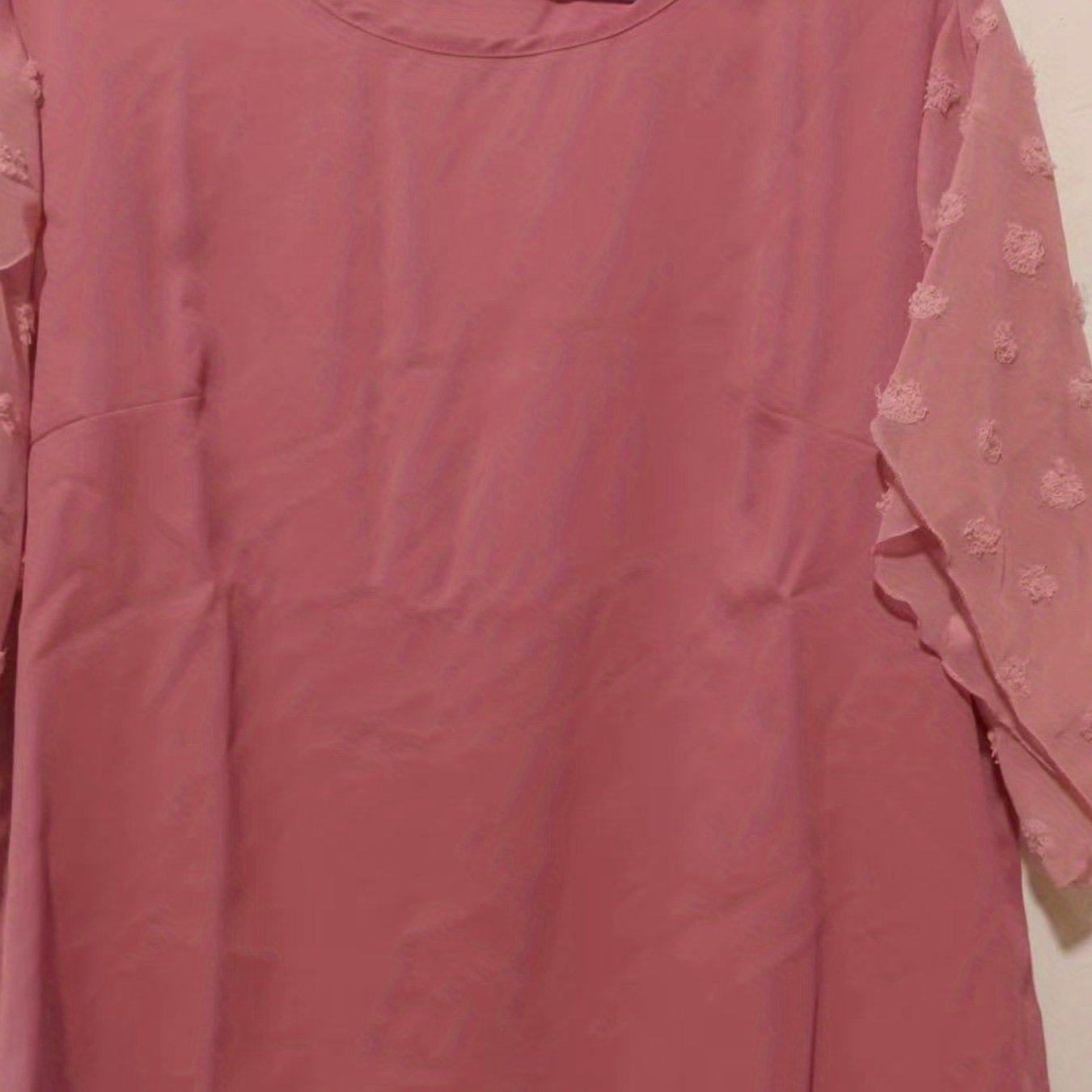 vlovelaw Swiss Dot Half Sleeve Blouse, Casual Solid Crew Neck Summer Blouse, Women's Clothing