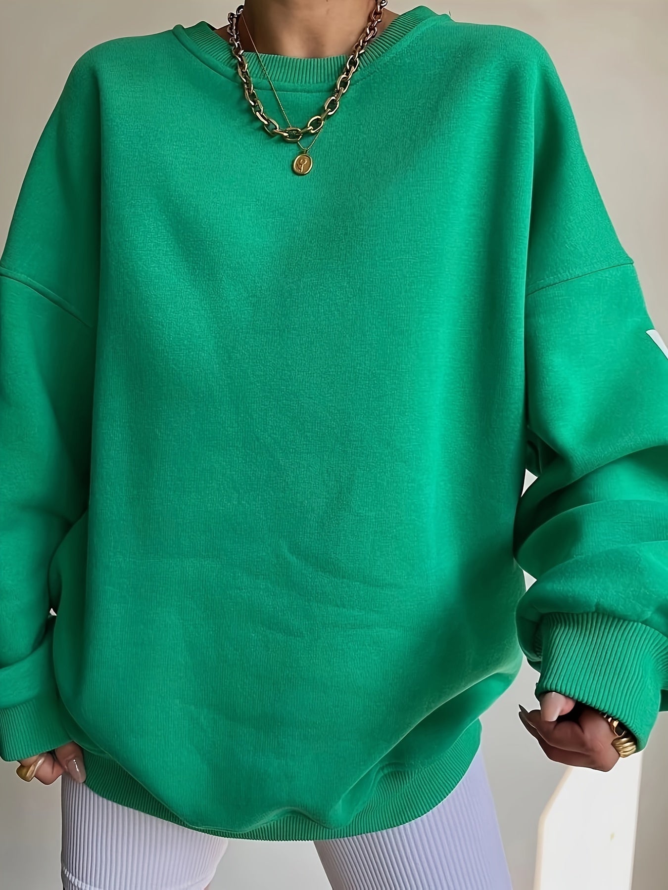 vlovelaw Letter Print Pullover Sweatshirt, Casual Long Sleeve Crew Neck Sweatshirt For Fall & Winter, Women's Clothing