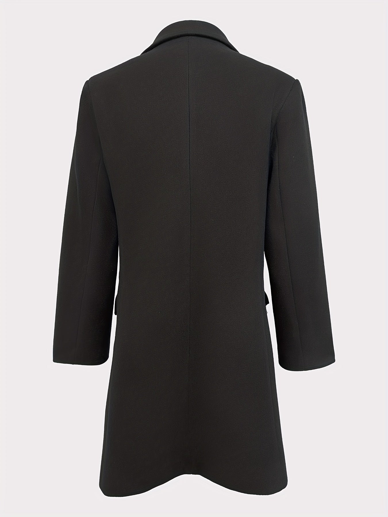 vlovelaw Solid Single Breasted Jacket, Elegant Long Sleeve Jacket For Fall & Winter, Women's Clothing