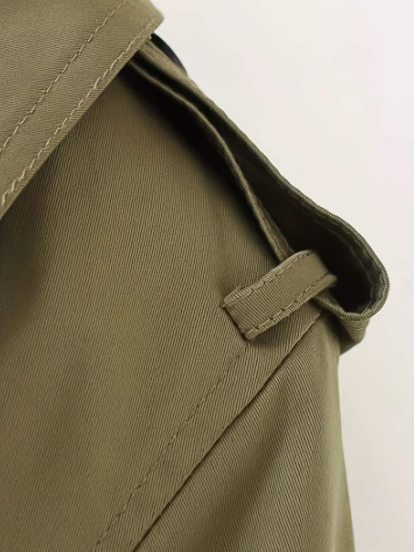 Ruffle Hem Lapel Trench Coat, Vintage Double Breasted Long Sleeve Outerwear, Women's Clothing