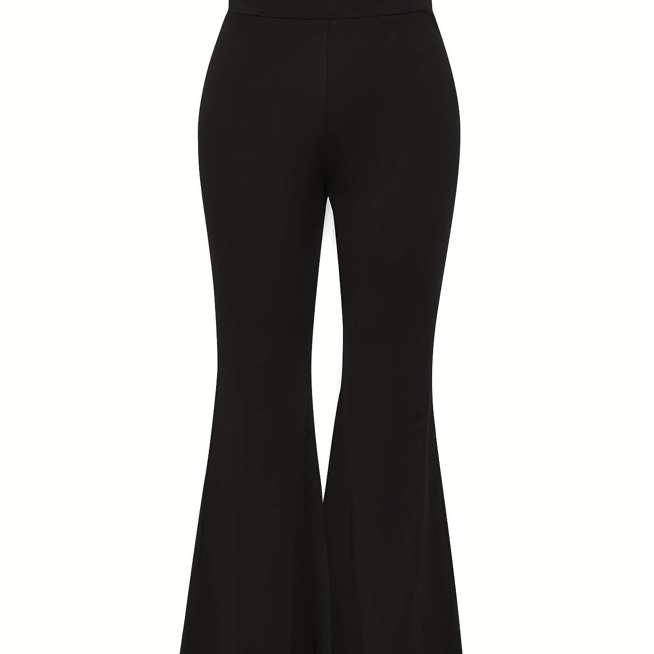 vlovelaw Solid High Waist Pants, Casual Flared Leg Slim Versatile Pants, Women's Clothing