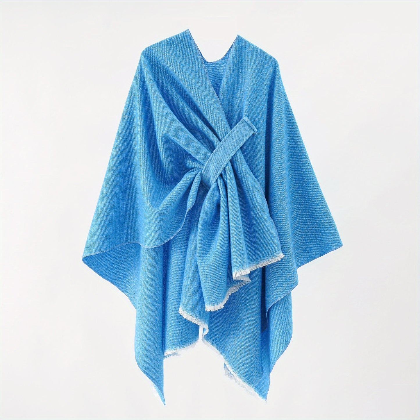 Solid Color Comfortable Shawl With Sleeves, Multifunctional Outdoor Windproof And Coldproof Cloak