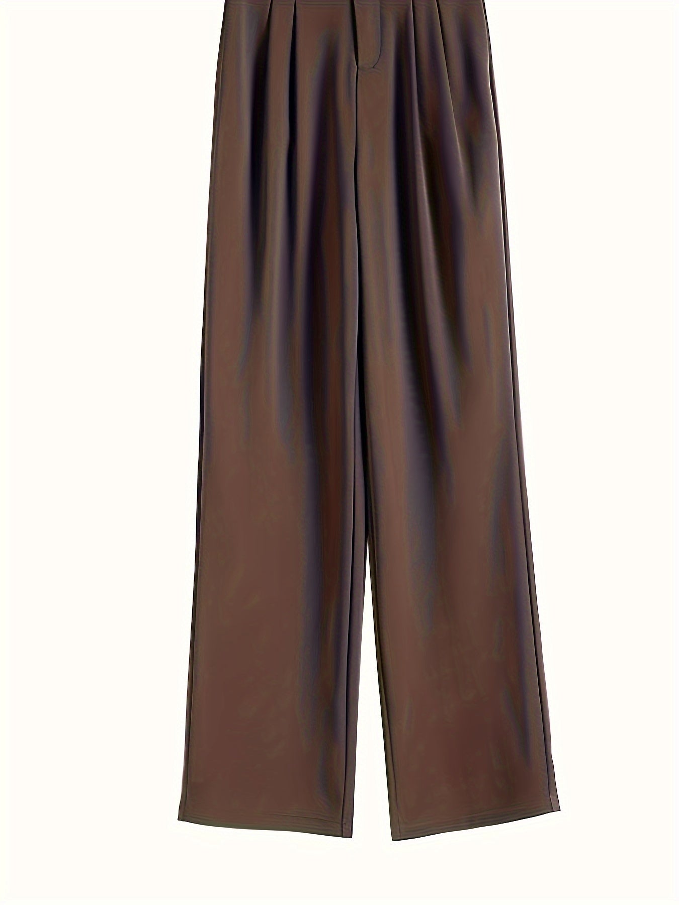 vlovelaw Solid High Waist Pants, Casual Wide Leg Button Pants, Women's Clothing