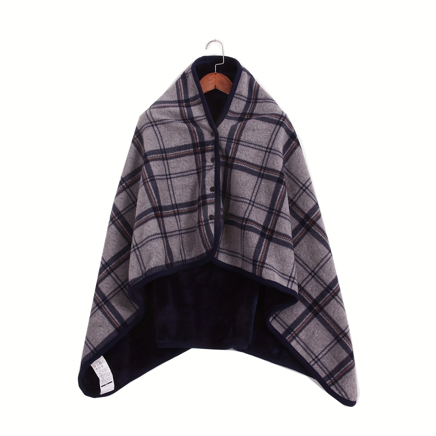 1pc Multifunctional Shawl Blanket With Double Layer Thick Plaid Pattern Polar Fleece Throw Blanket Autumn And Winter Office Wearable Blanket