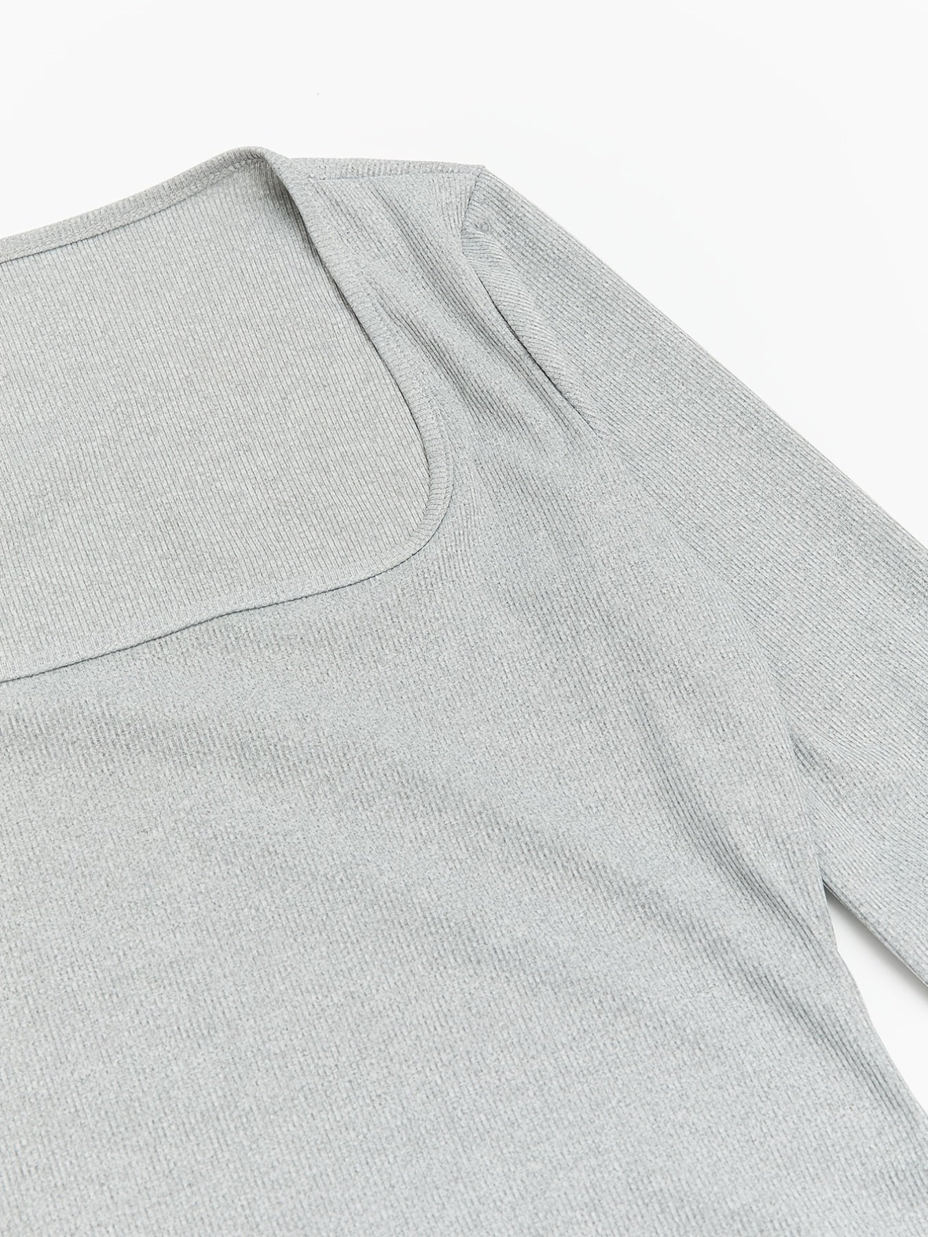 vlovelaw Squared Neck Bodycon Dress, Sexy Long Sleeve Solid Maxi Dress, Women's Clothing