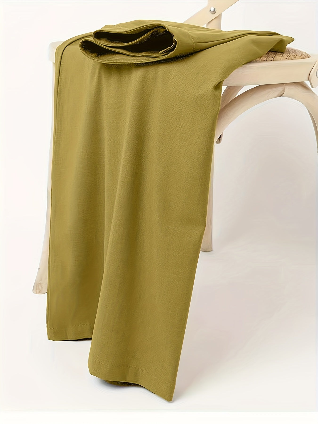High Waist Wide Leg Pants, Elegant Solid Pants For Spring & Fall, Women's Clothing